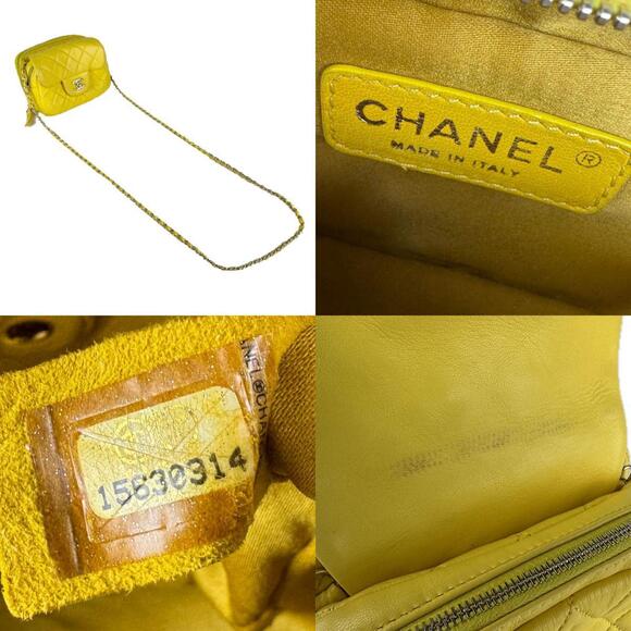 CHANEL Yellow Lambskin Leather Shoulder Bag - Picture 5 of 5